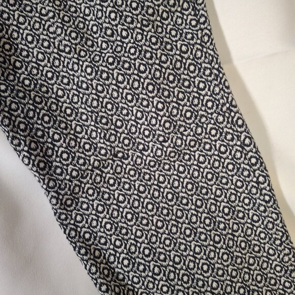 H&M Ankle Slim Pants Size 8 Stretch Black & White Geometric Print Side Zipper - Picture 12 of 15